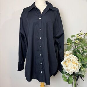 Maeve * The Bennett buttondown shirt nwt new black Anthropologie medium